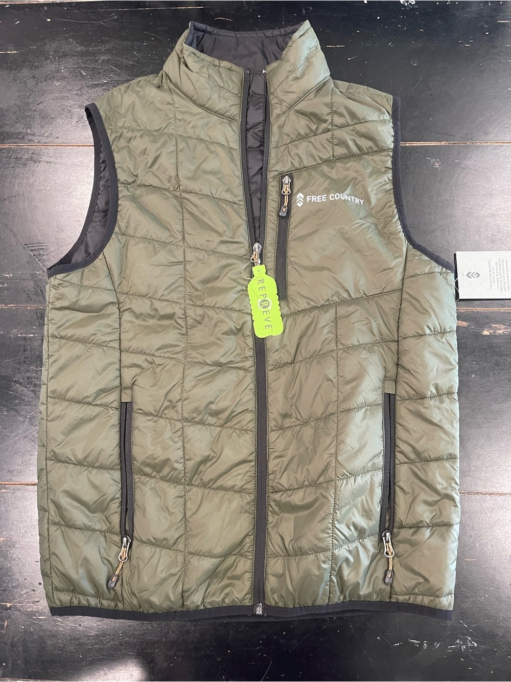 Free Country Men's Olive Quilted Puffer Vest